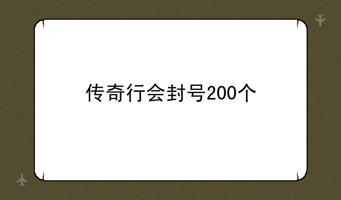 传奇行会封号200个