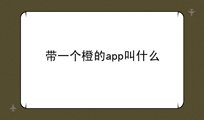 带一个橙的app叫什么