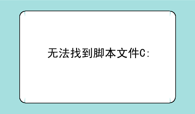 无法找到脚本文件C:/.vbs