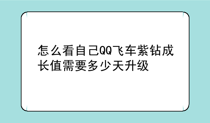 怎么看自己QQ飞车紫钻成长值需要多少天升级