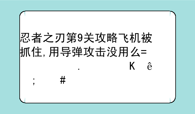 忍者之刃第9关攻略飞机被抓住,用导弹攻击没用么?一拳就秒了,怎么打?
