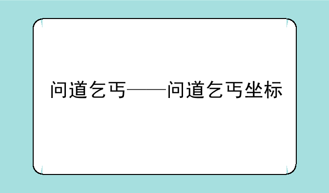 问道乞丐——问道乞丐坐标