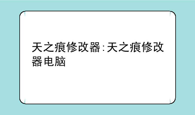 天之痕修改器:天之痕修改器电脑